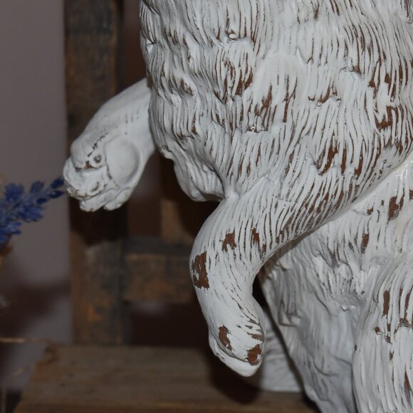 Resin Distressed Shabby Chic White Bunny Rabbit Country Cottage Farmhouse Decor - Picture 4 of 11